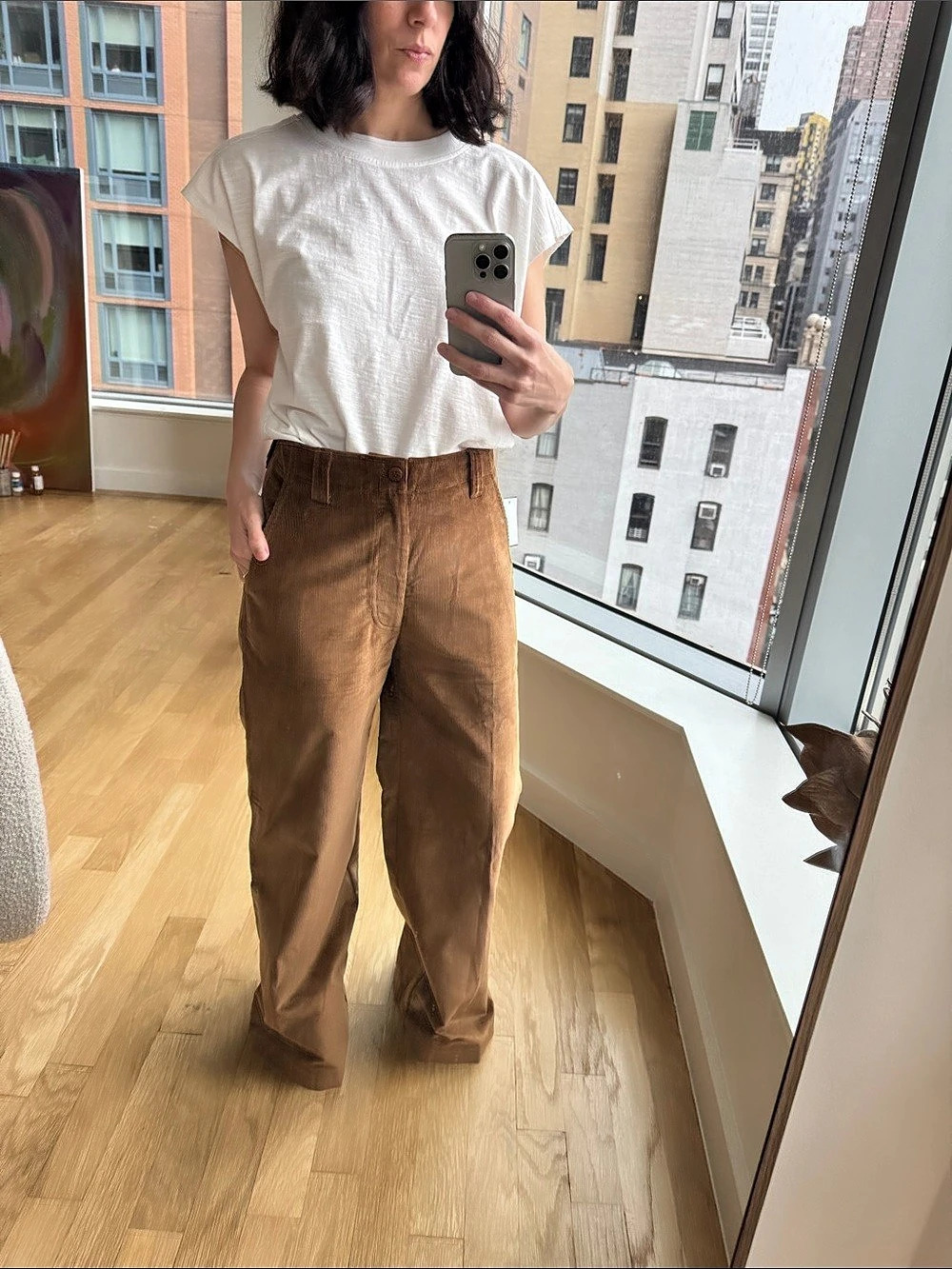 Jamie Haller Corduroy Wide Leg Pants Wide Leg Corduroy Pants in Brown Size 0 NWT